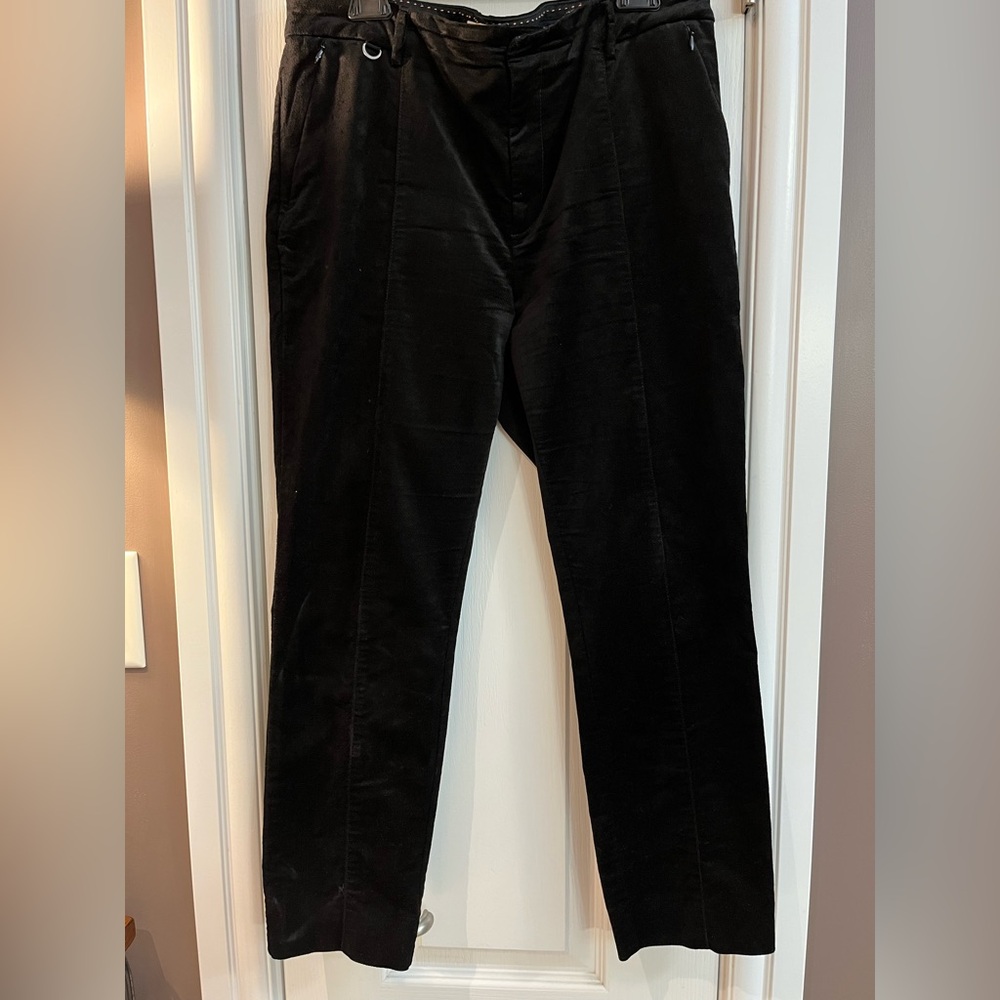 Anthropologie "the Essential Slim" Black Velvet Pants